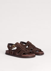 Dark Brown Open Toe Fisherman Sandal meandem