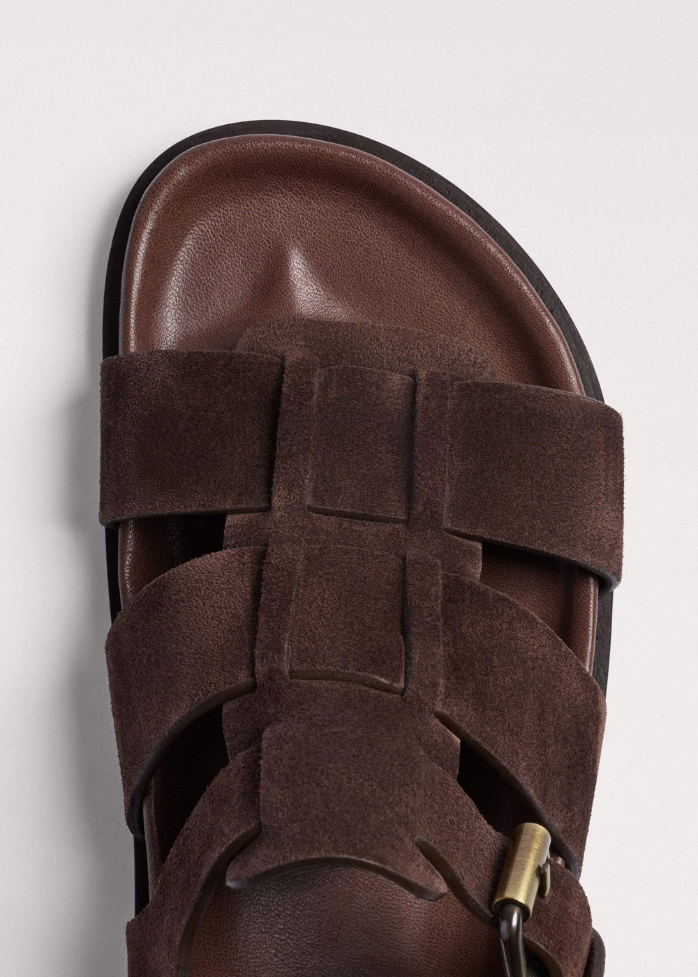 Dark Brown Open Toe Fisherman Sandal meandem
