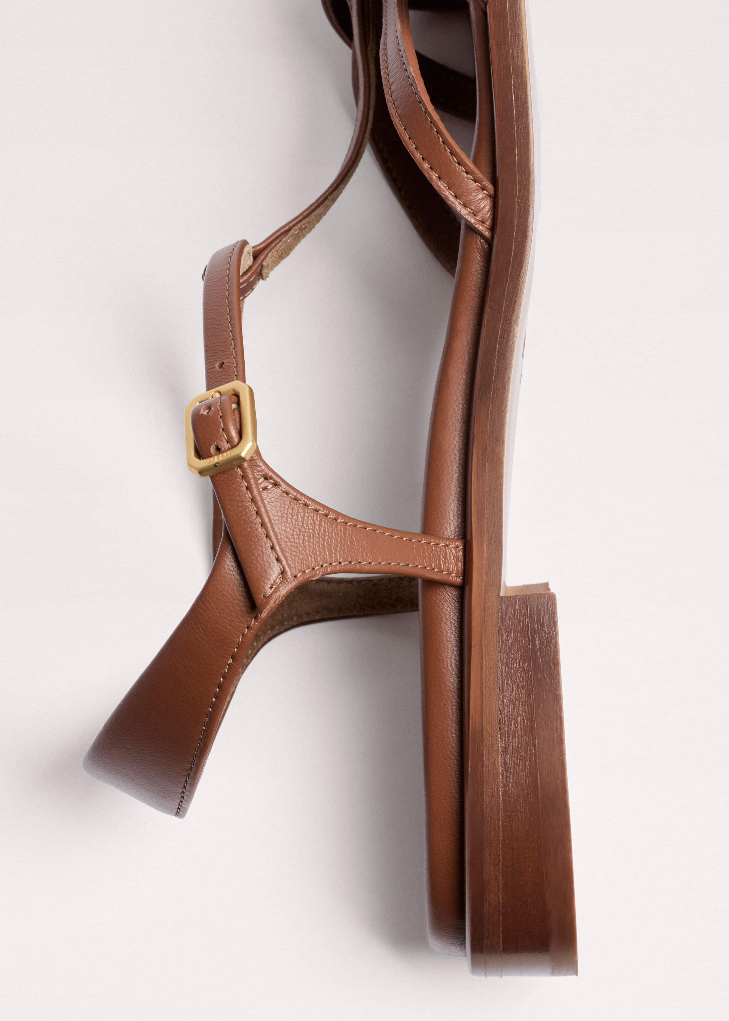 Brown Caged T-Bar Sandal meandem