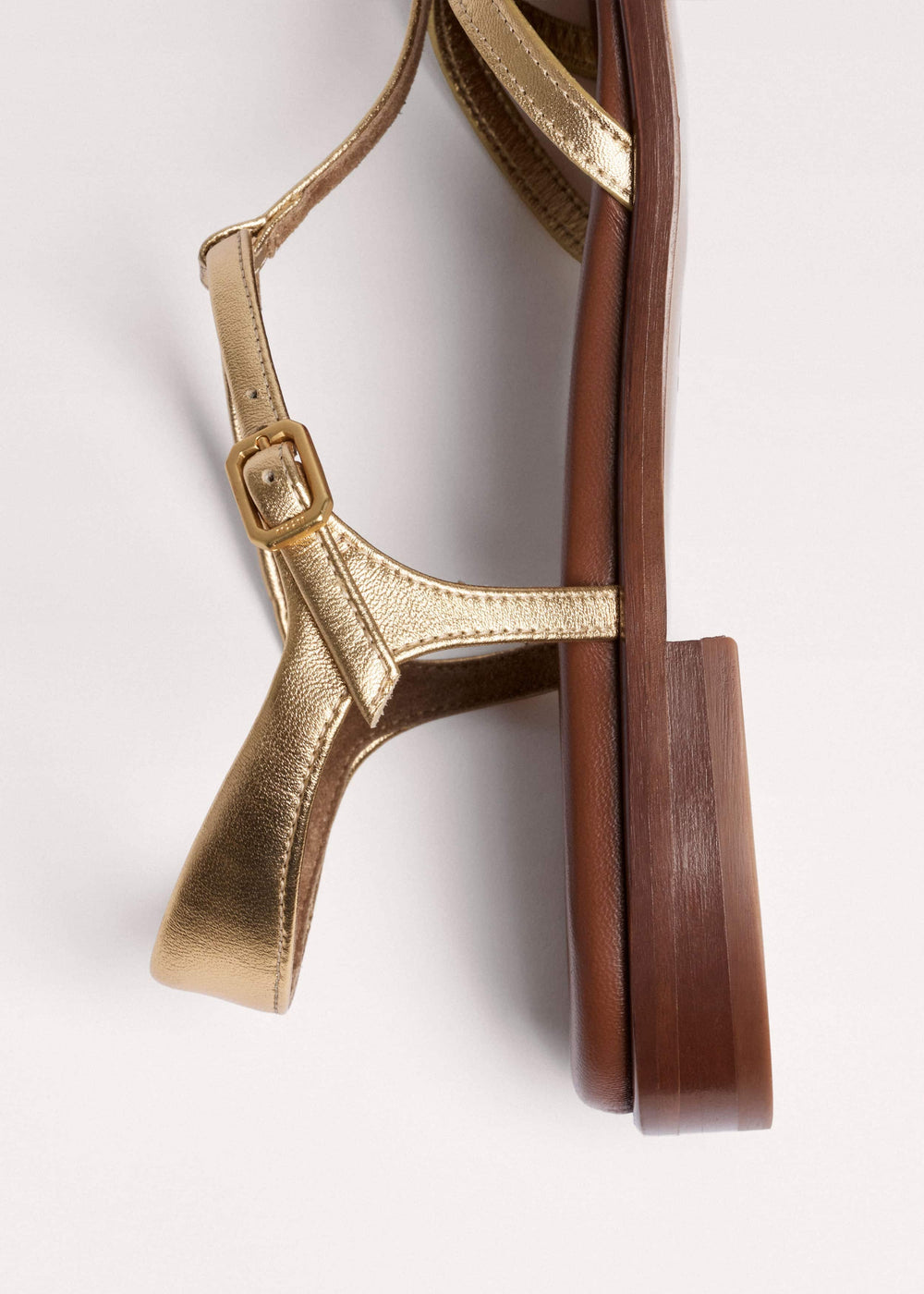 Gold Caged T-Bar Sandal meandem