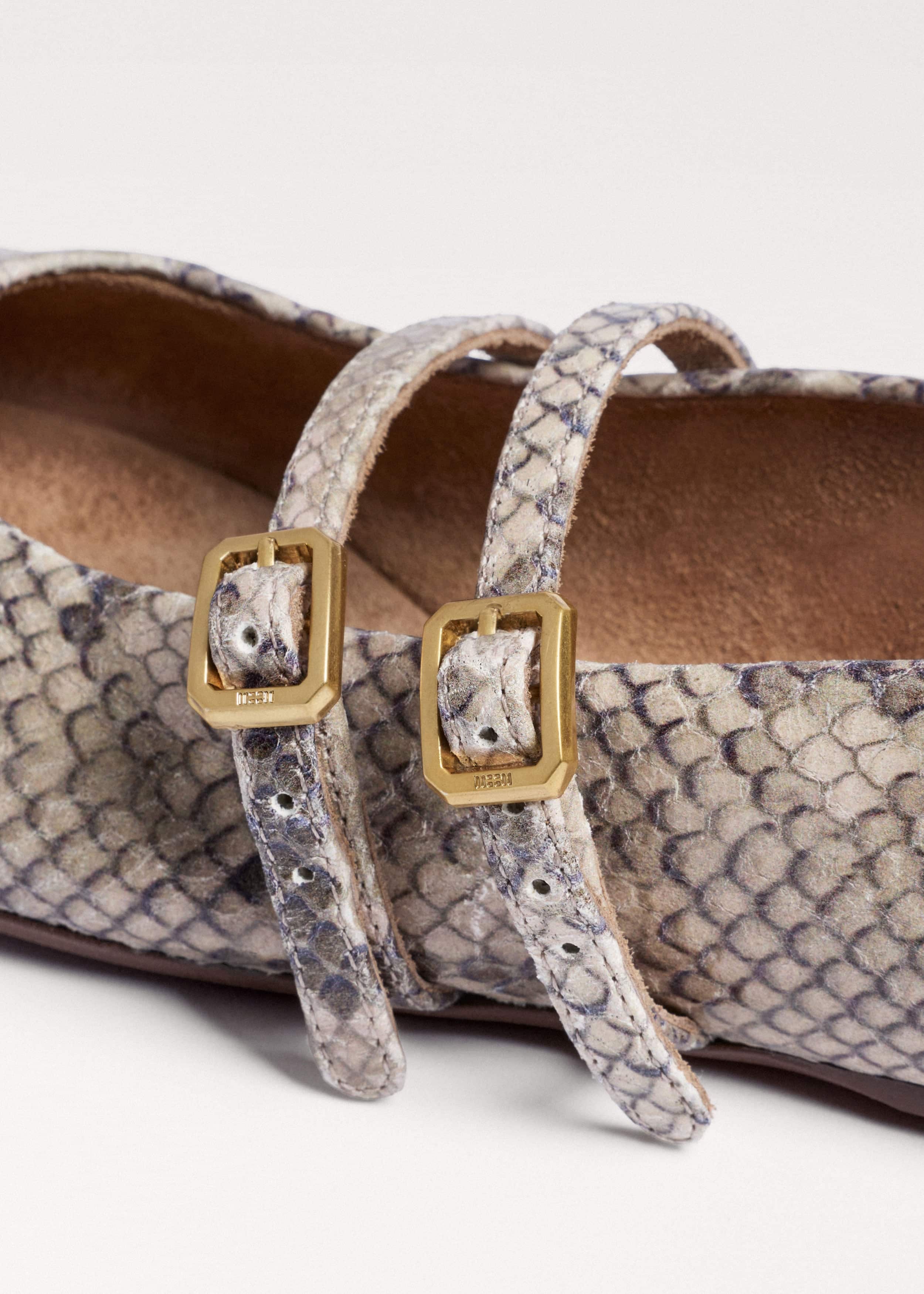 Gray Snake Print Ballet Flat meandem