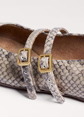 Gray Snake Print Ballet Flat meandem