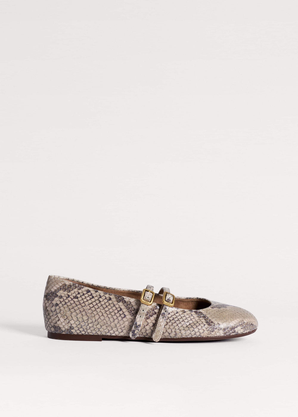 Gray Snake Print Ballet Flat meandem