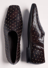 Brown Square Toe Slipper meandem