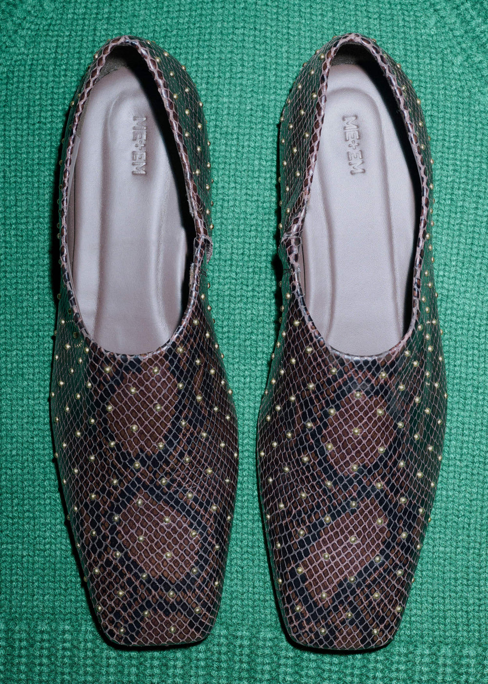 Brown Square Toe Slipper meandem