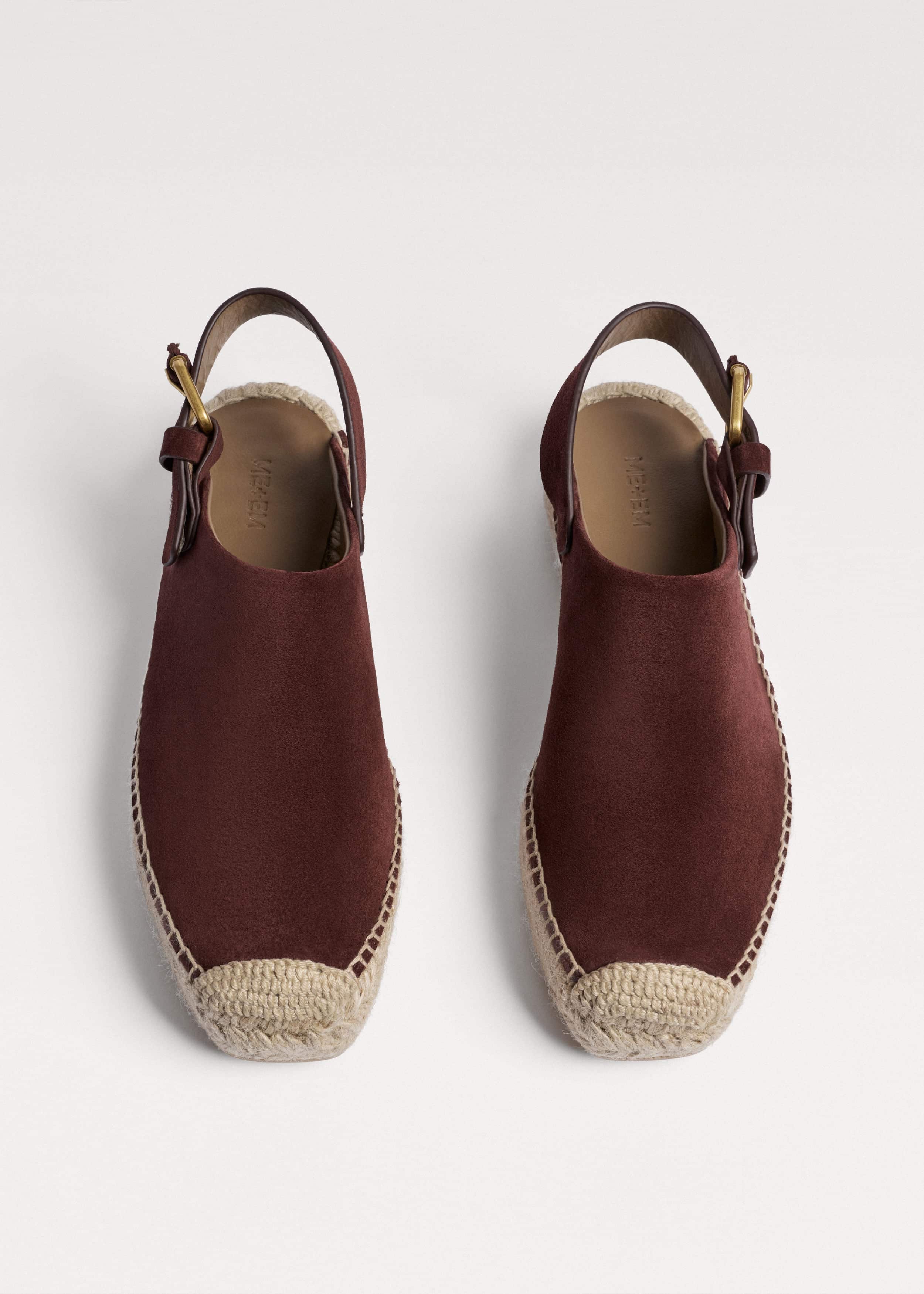 Dark Cinnamon Suede Slingback Espadrille meandem