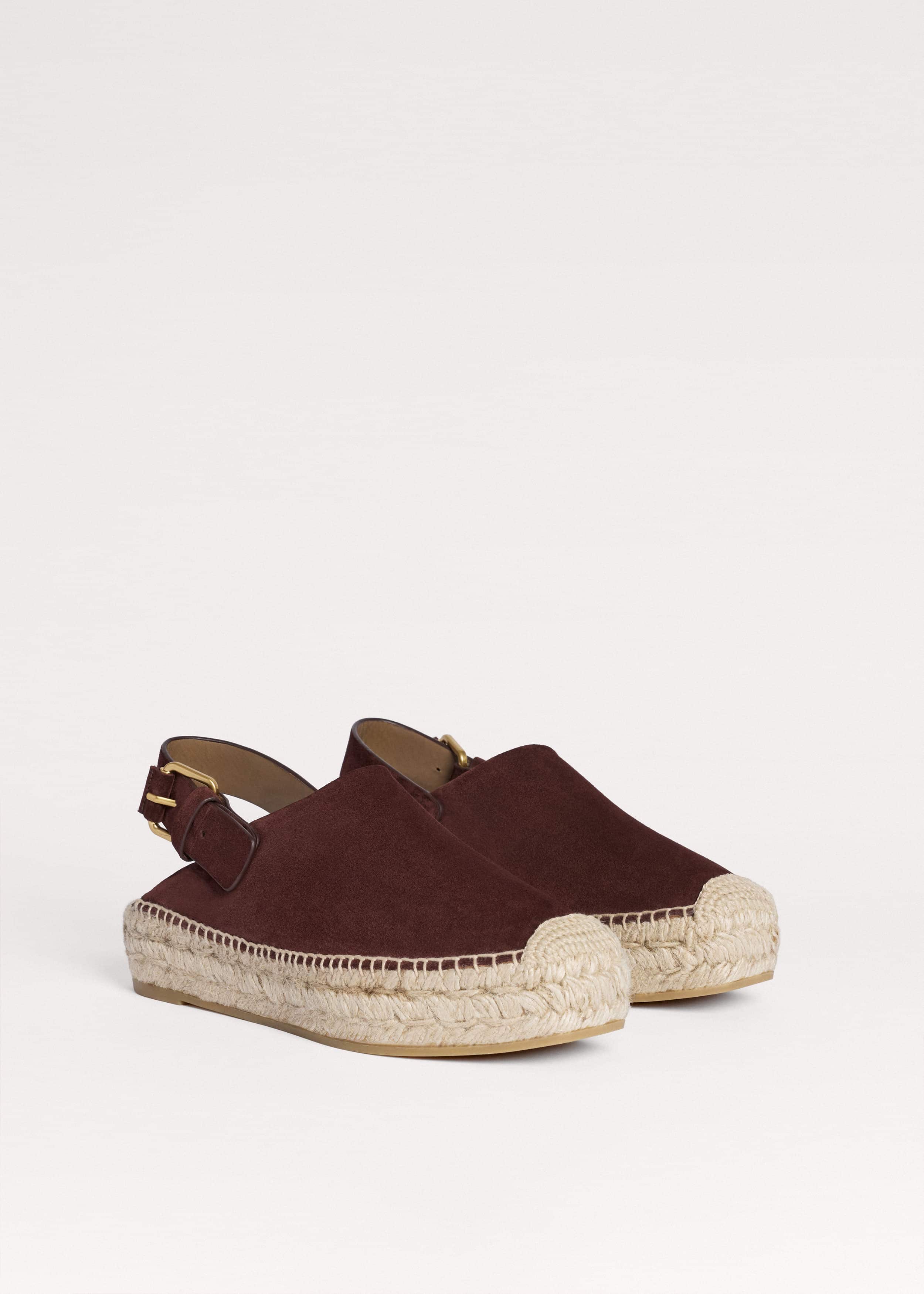 Dark Cinnamon Suede Slingback Espadrille meandem