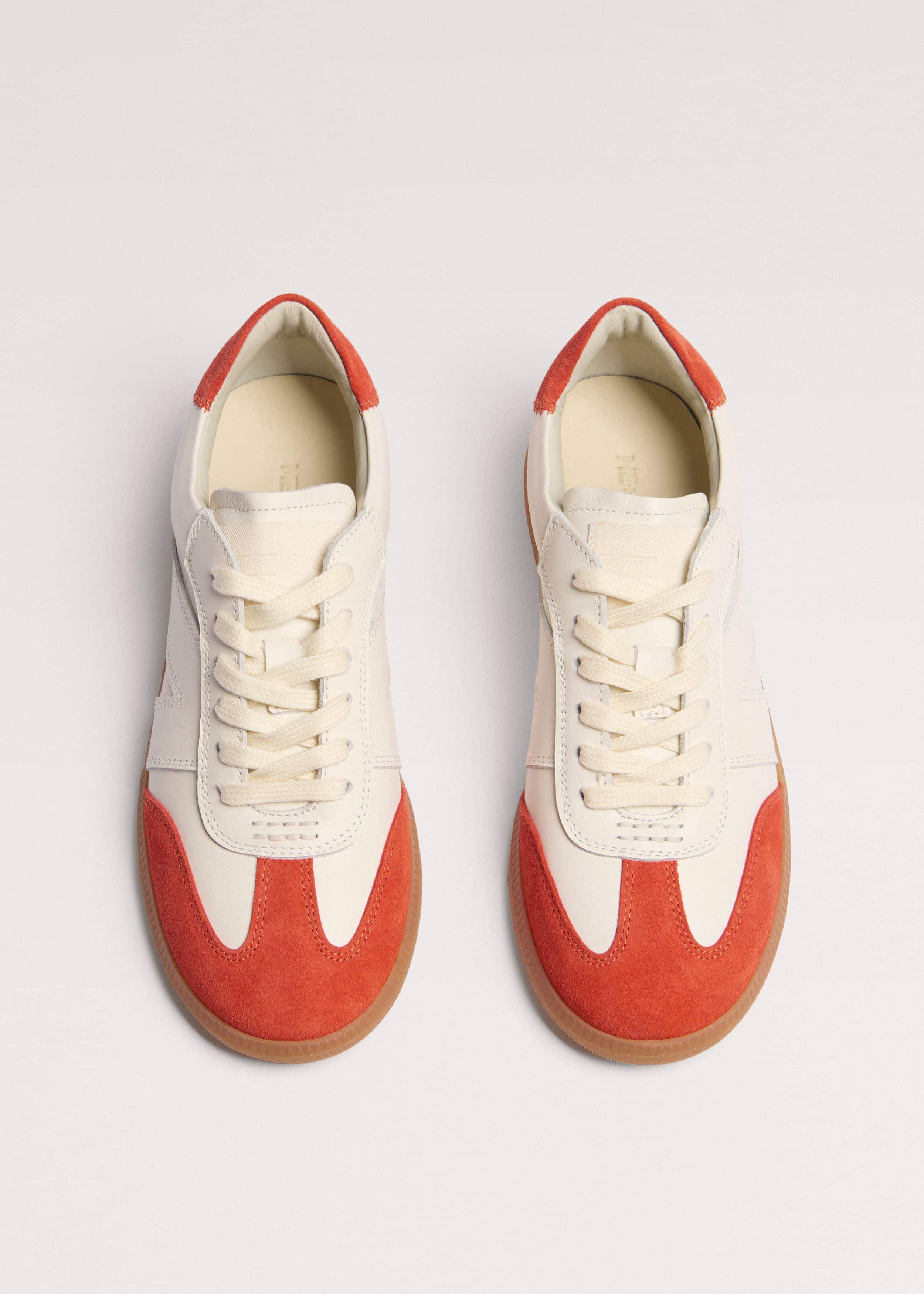 White + Orange Retro Trainer meandem