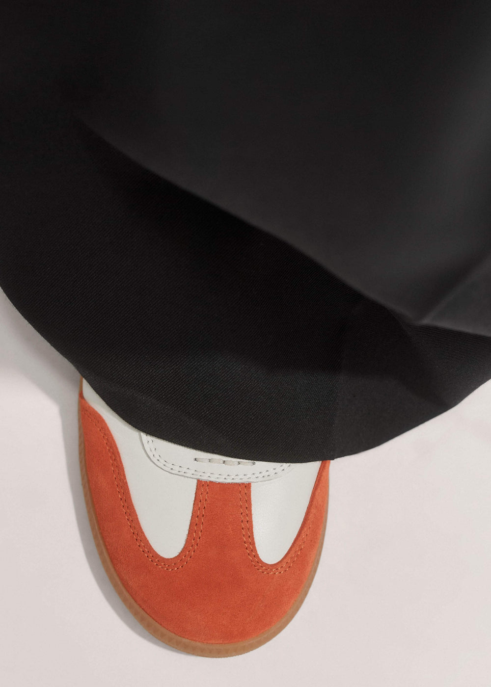 White + Orange Retro Trainer meandem