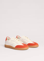 White + Orange Retro Trainer meandem