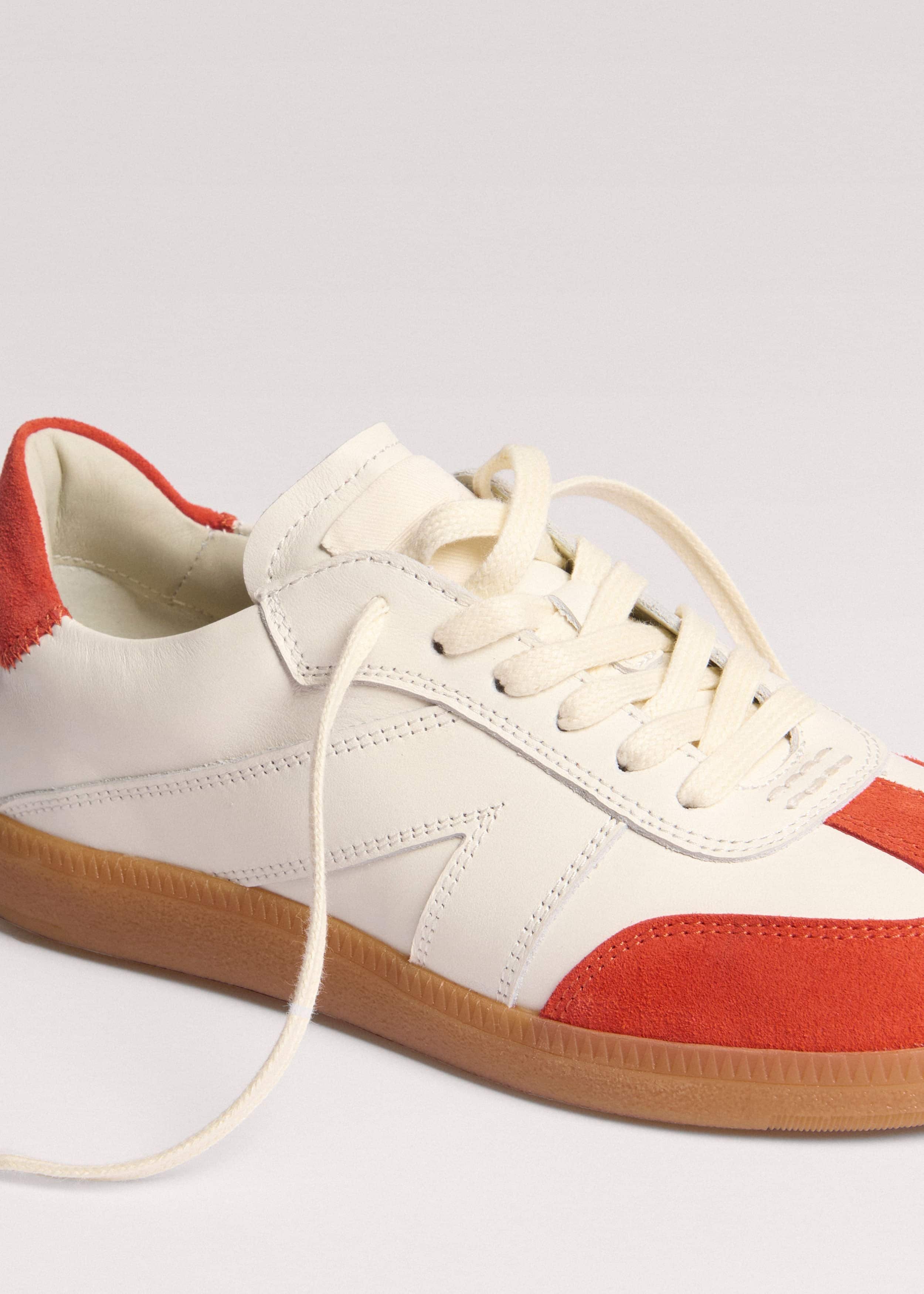 White + Orange Retro Trainer meandem
