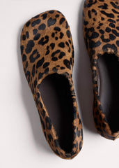 Dark Brown Leopard Print Asymmetric Slipper meandem