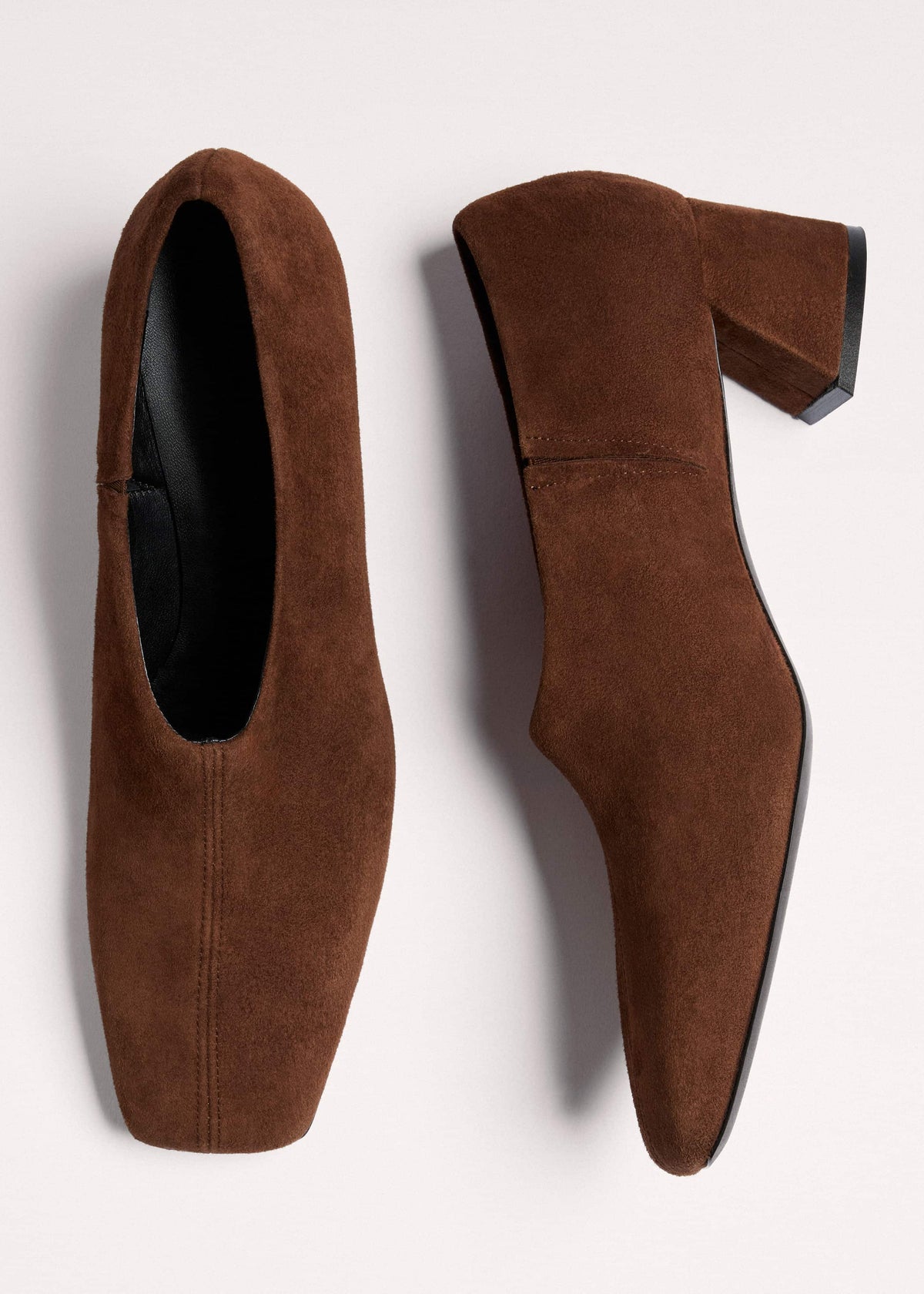 Brown High Front Block Heel meandem