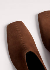 Brown High Front Block Heel meandem