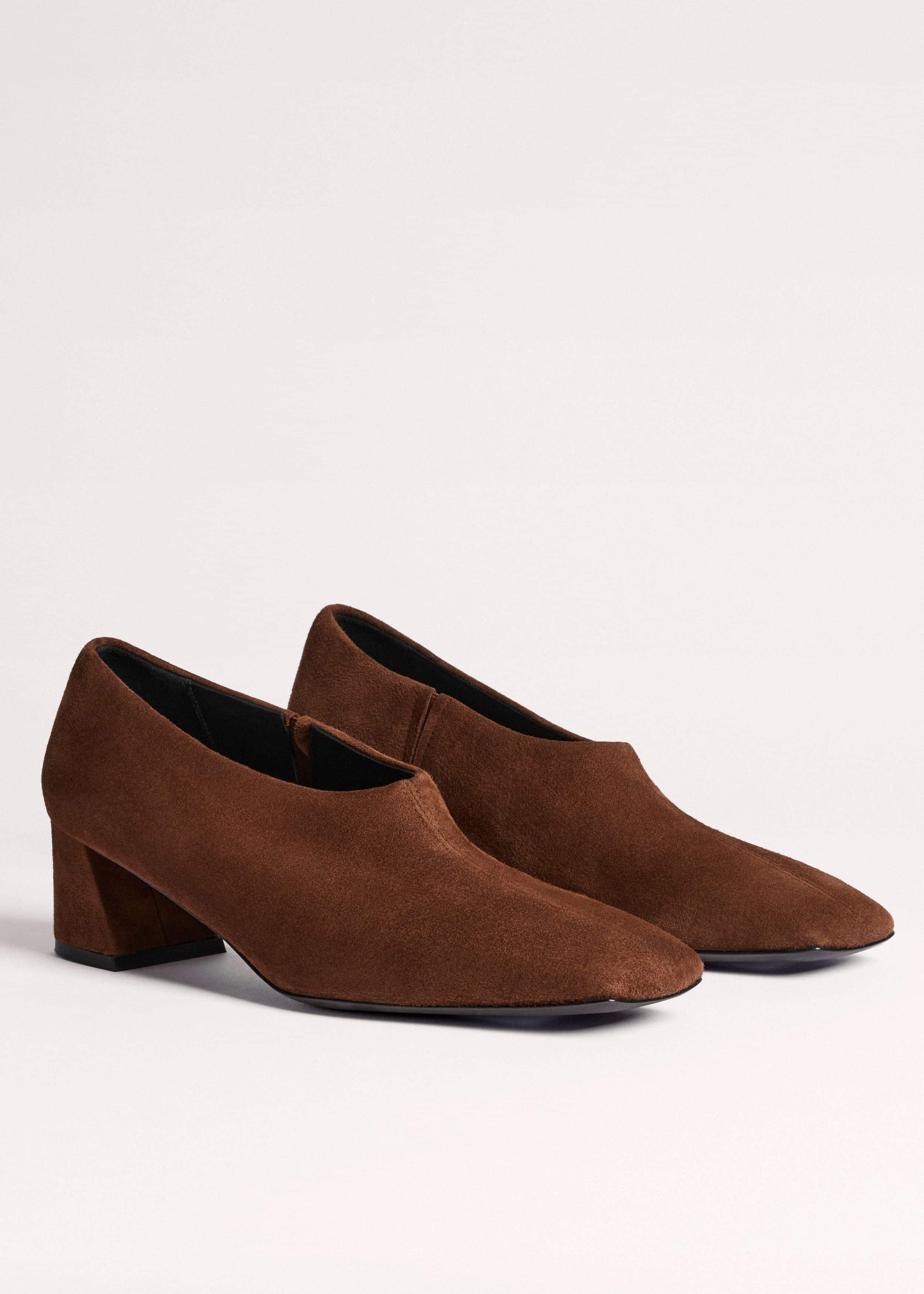Brown High Front Block Heel meandem