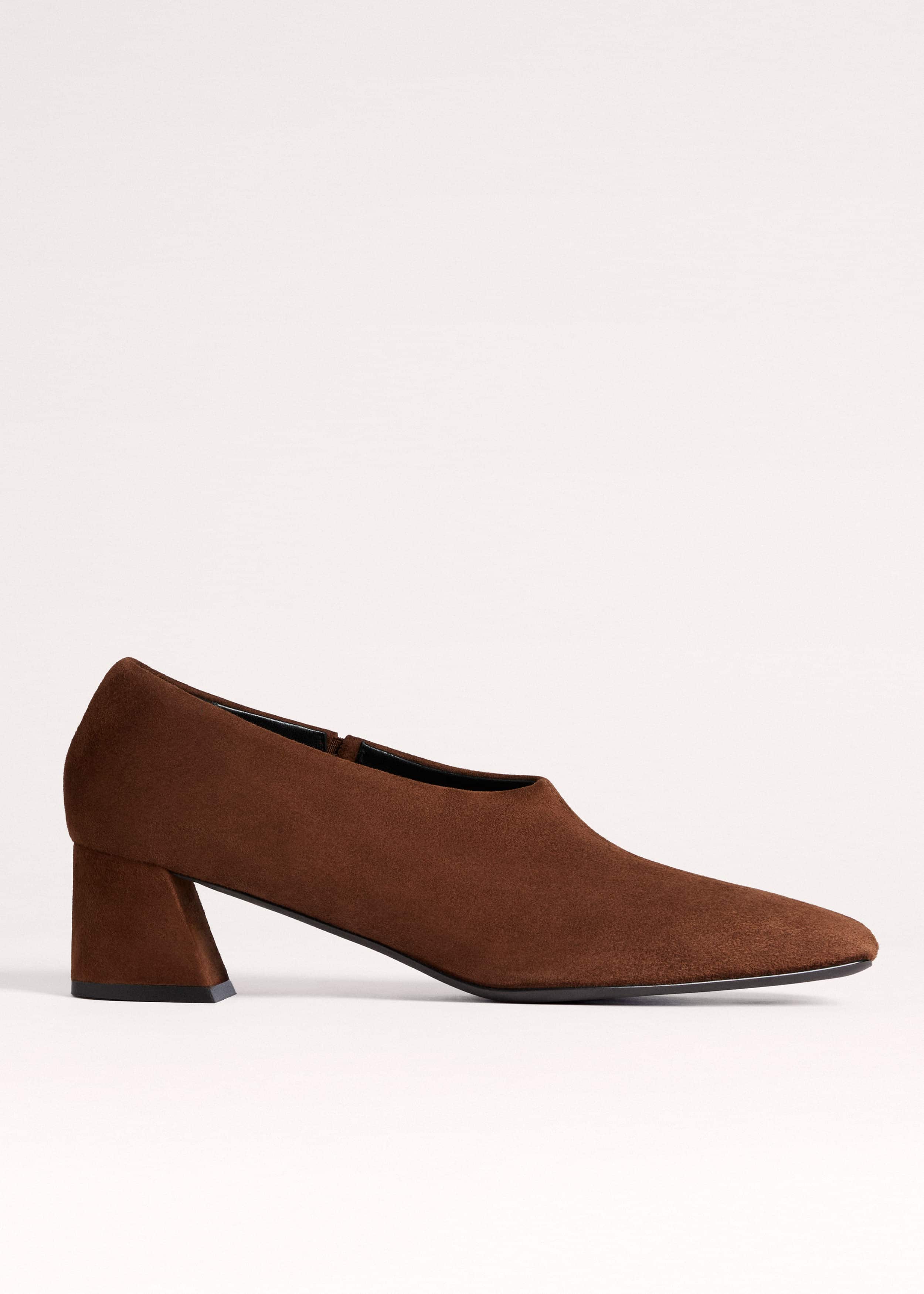 Brown High Front Block Heel meandem