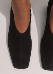 Black High Front Block Heel meandem