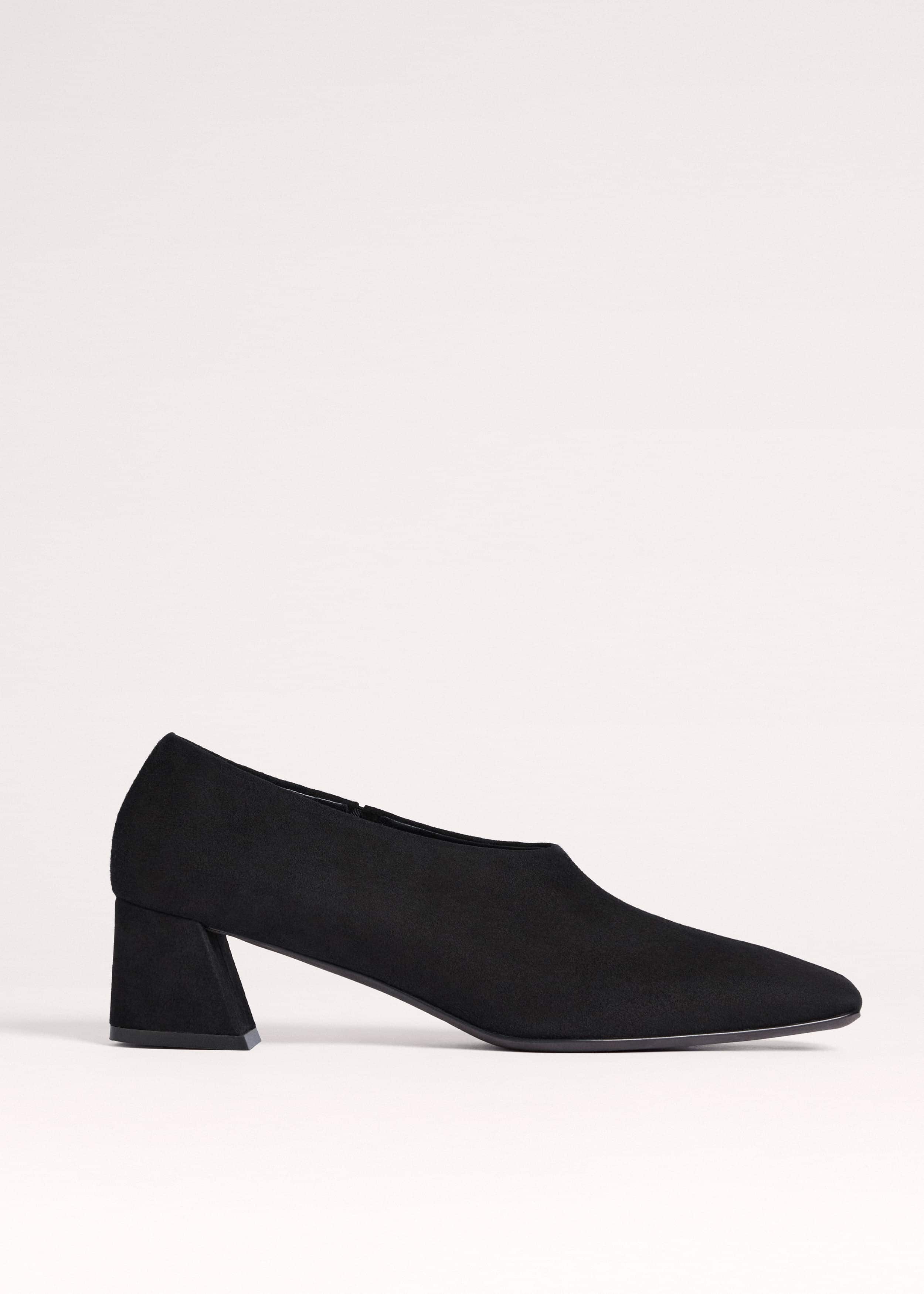 Black High Front Block Heel meandem