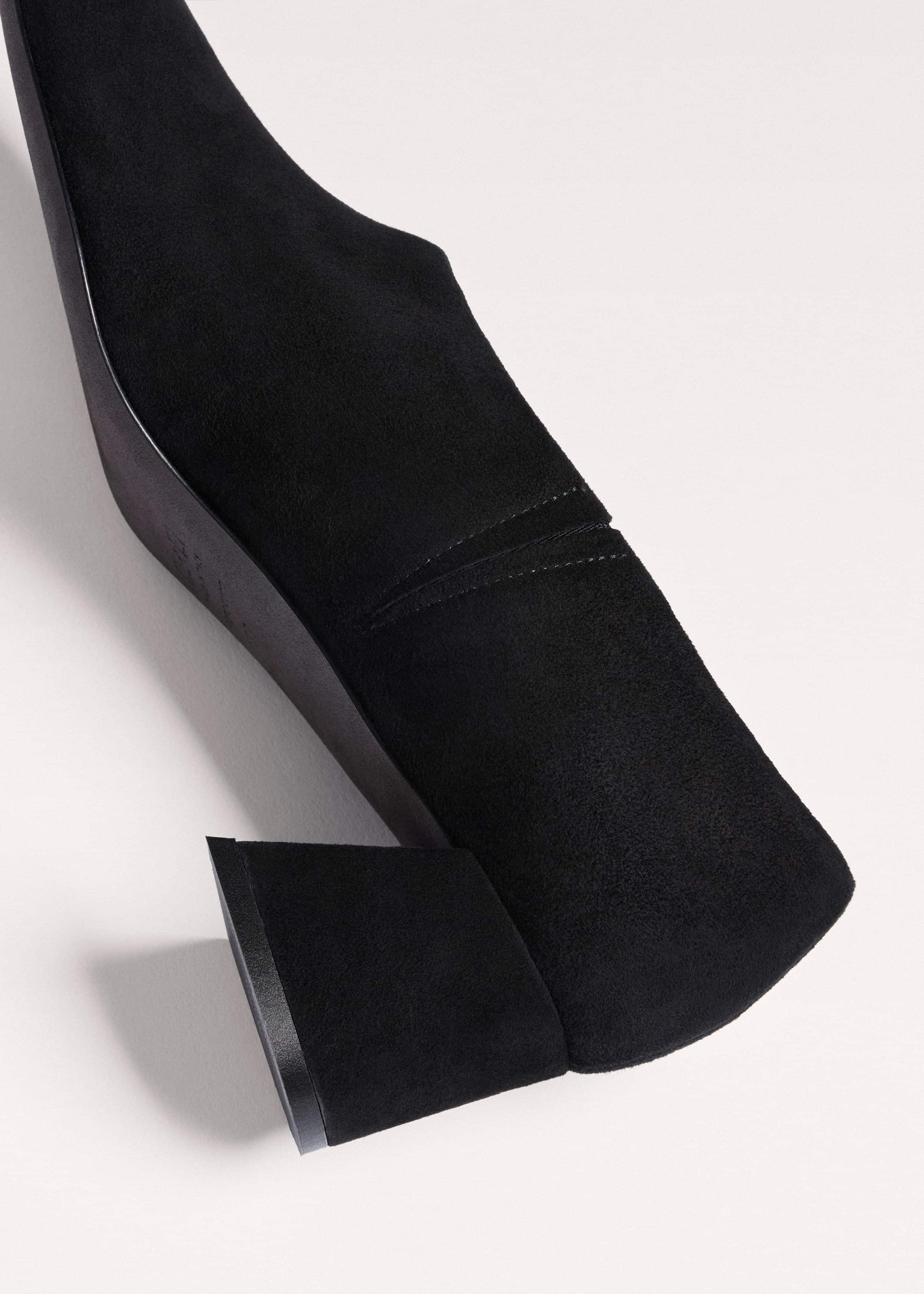 Black High Front Block Heel meandem