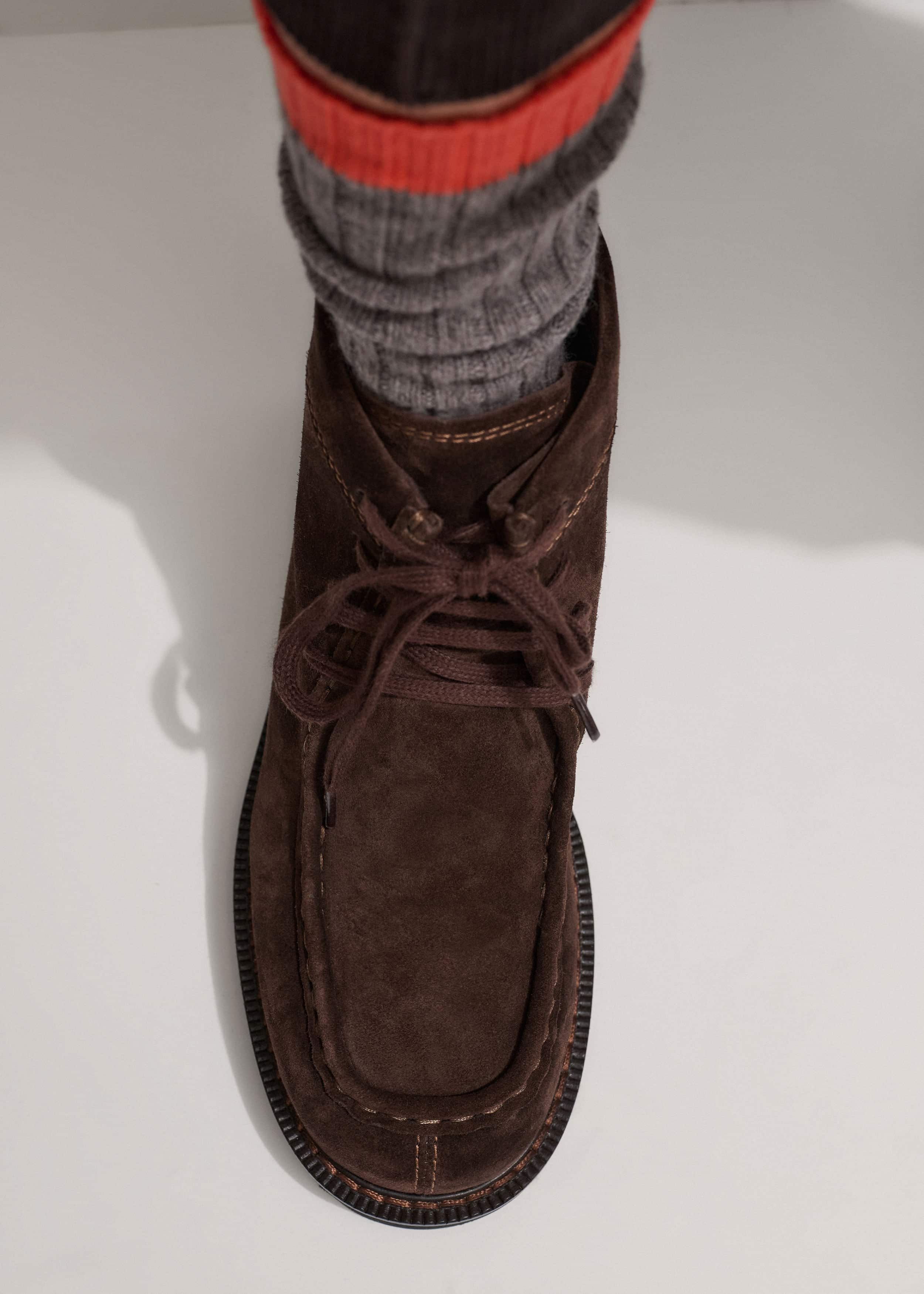 Brown Chunky Lace Up Ankle Boot meandem