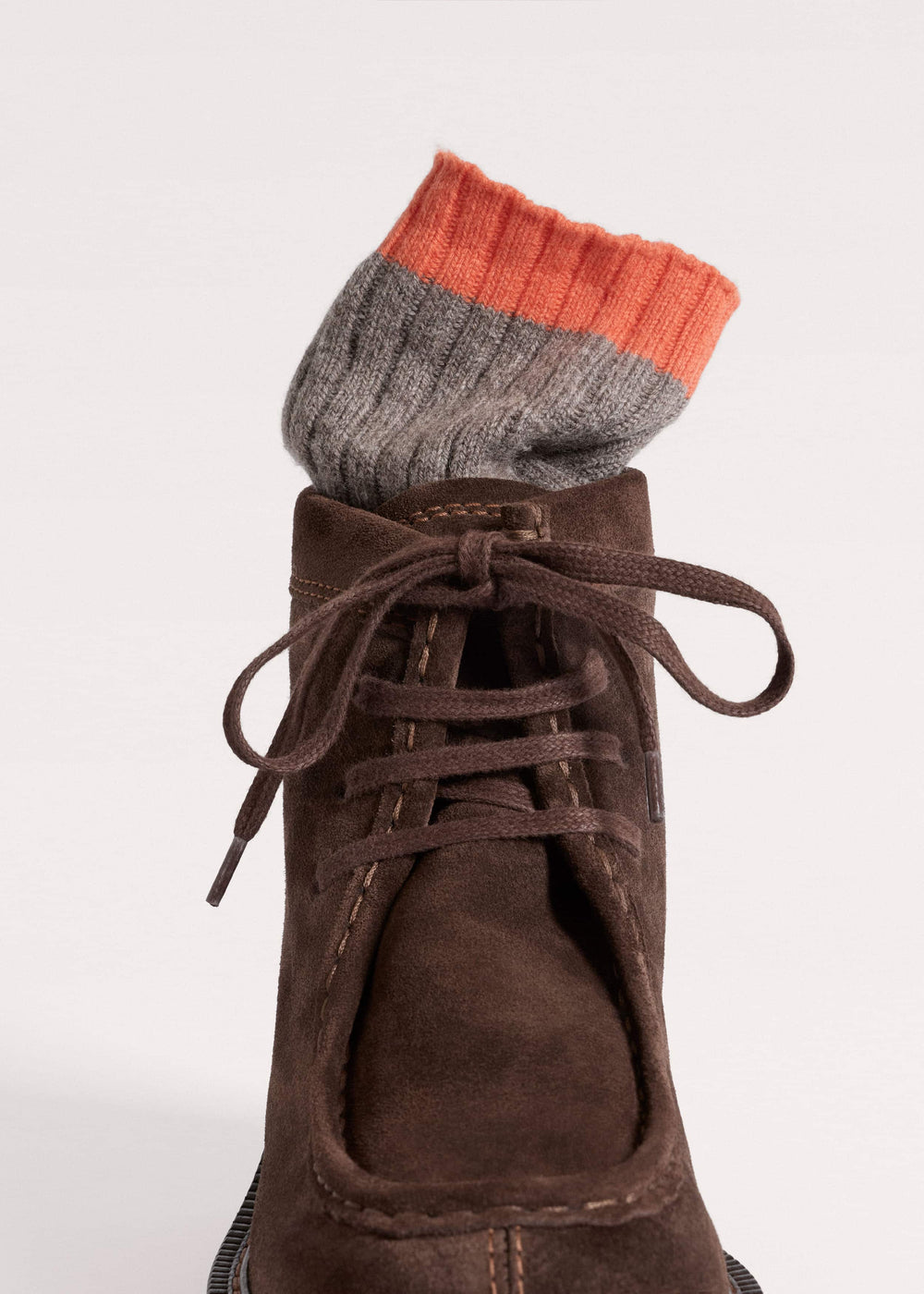 Brown Chunky Lace Up Ankle Boot meandem