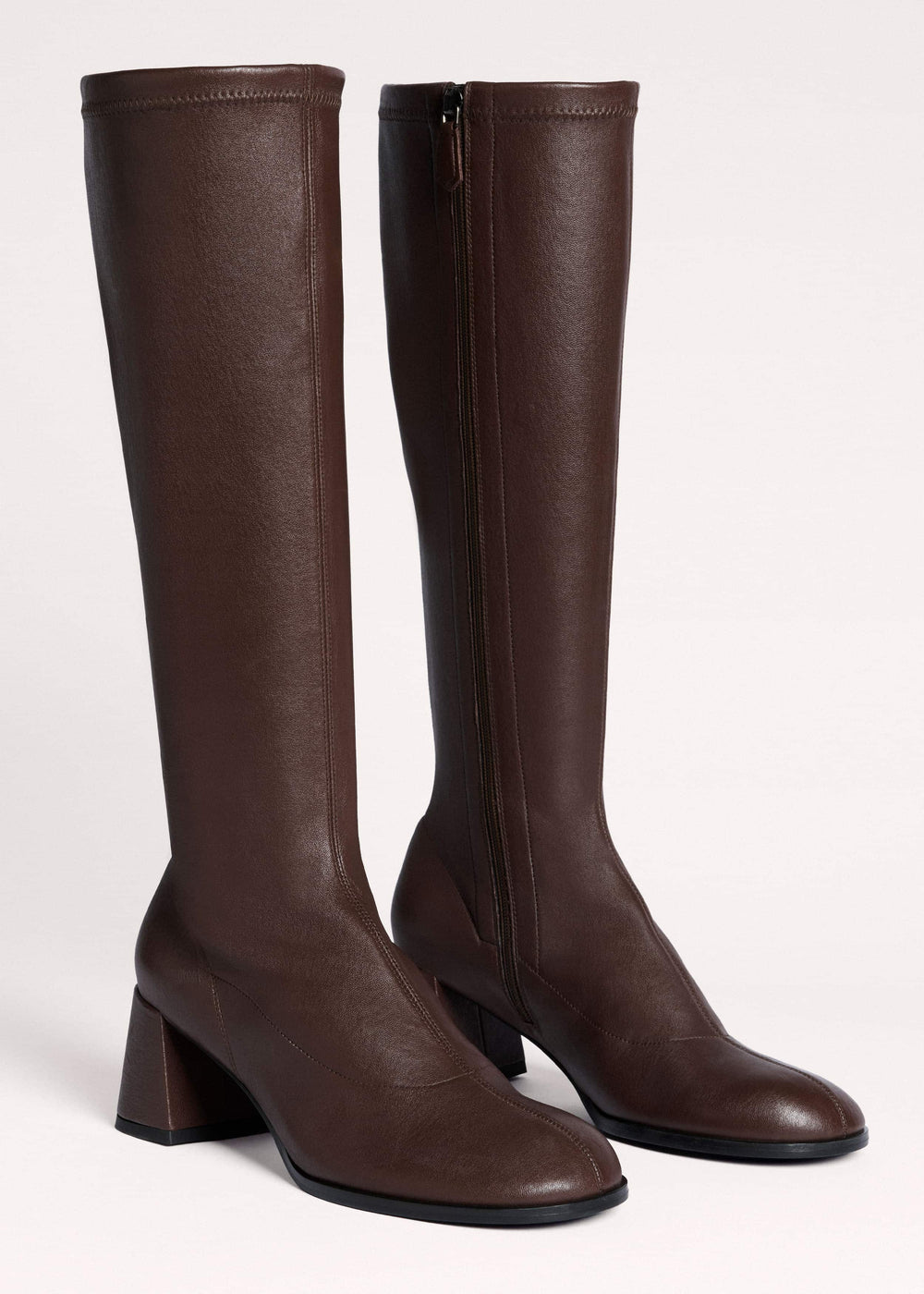 Brown Knee-High Stretch Boot meandem