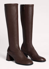 Brown Knee-High Stretch Boot meandem