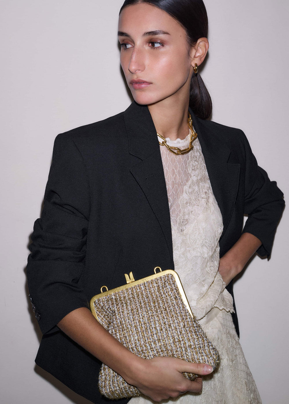 Gold Tweed AM-PM Crossbody Bag meandem