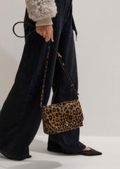 Brown 2-Way Leopard Print Crossbody Bag meandem