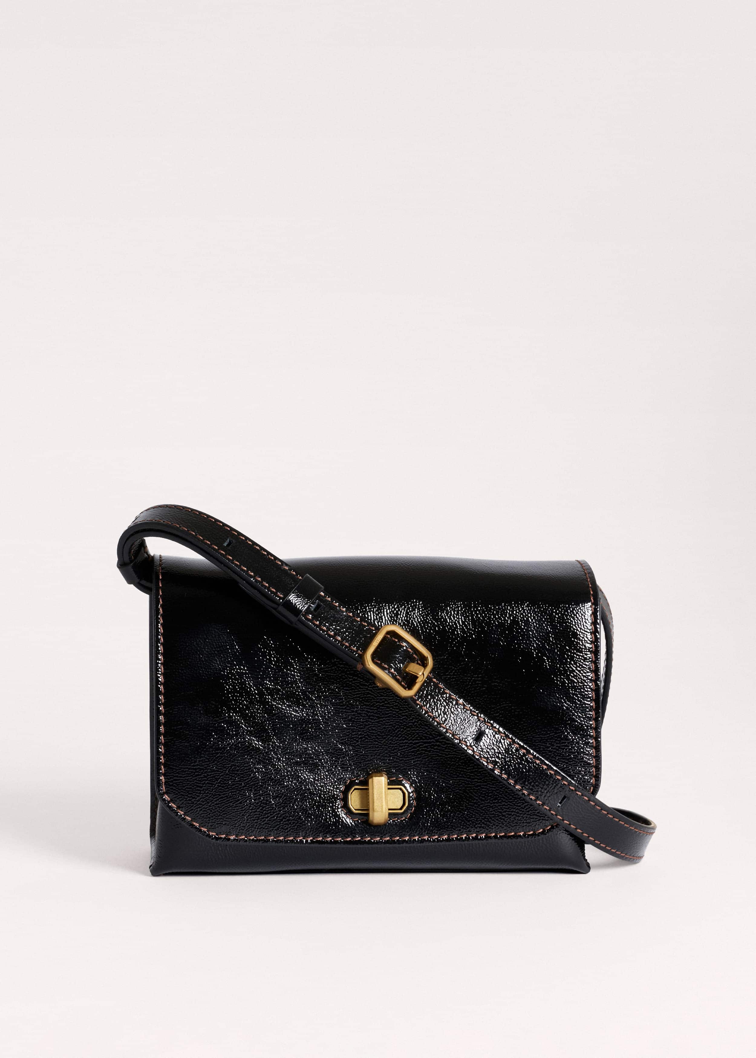 Black Leather Clutch + Crossbody Bag meandem