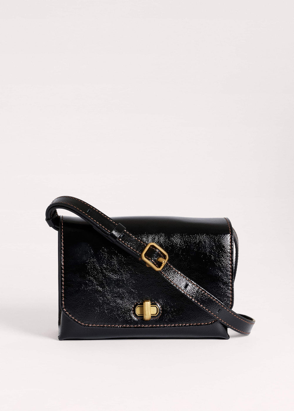 Black Leather Clutch + Crossbody Bag meandem