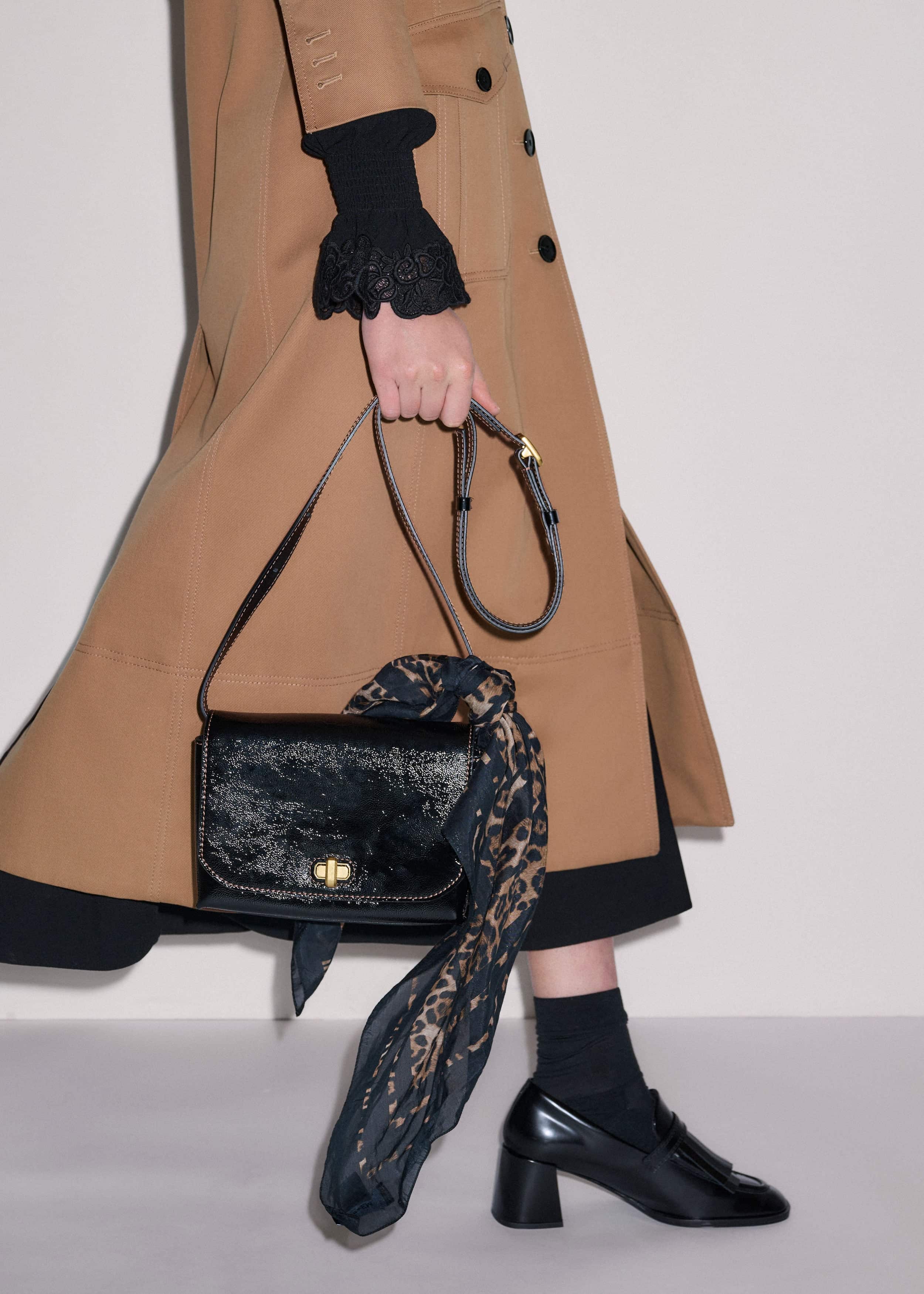 Black Leather Clutch + Crossbody Bag meandem