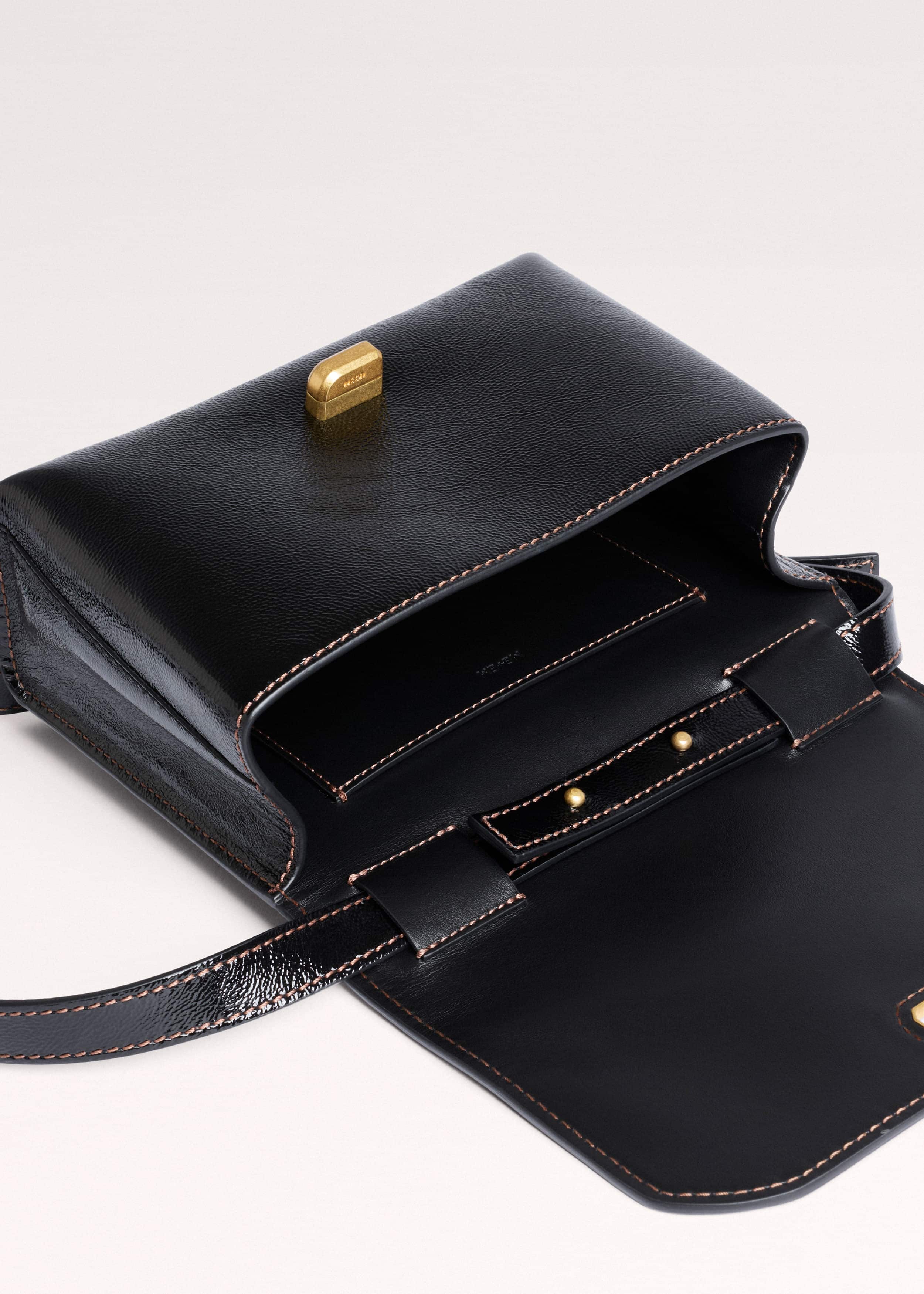 Black Leather Clutch + Crossbody Bag meandem