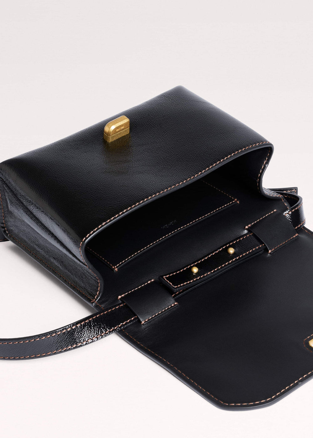 Black Leather Clutch + Crossbody Bag meandem