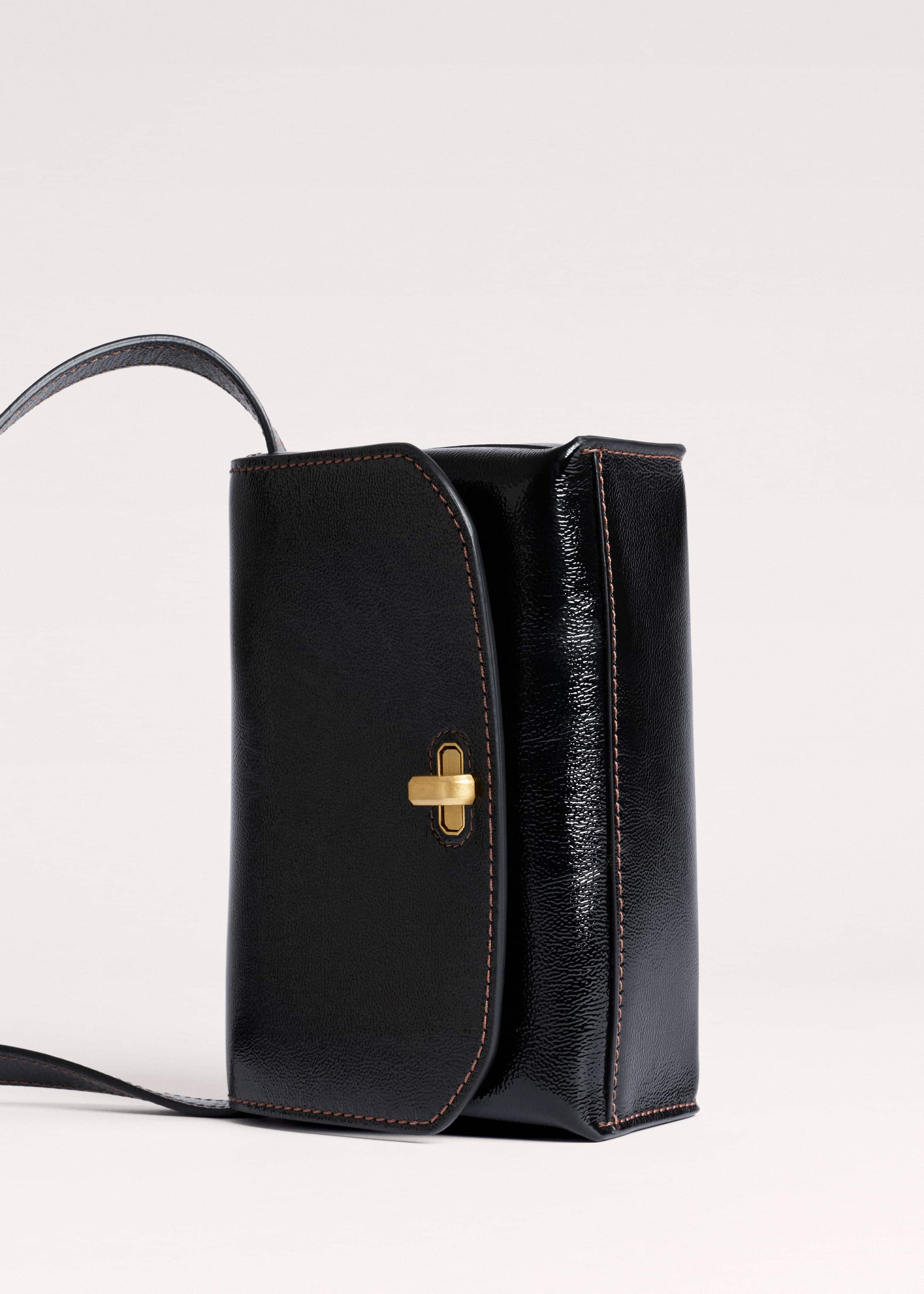 Black Leather Clutch + Crossbody Bag meandem