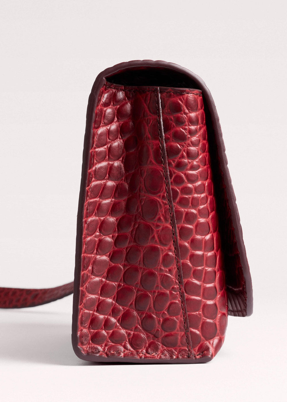 Red Leather Croc Print Clutch 2-in-1 Bag meandem