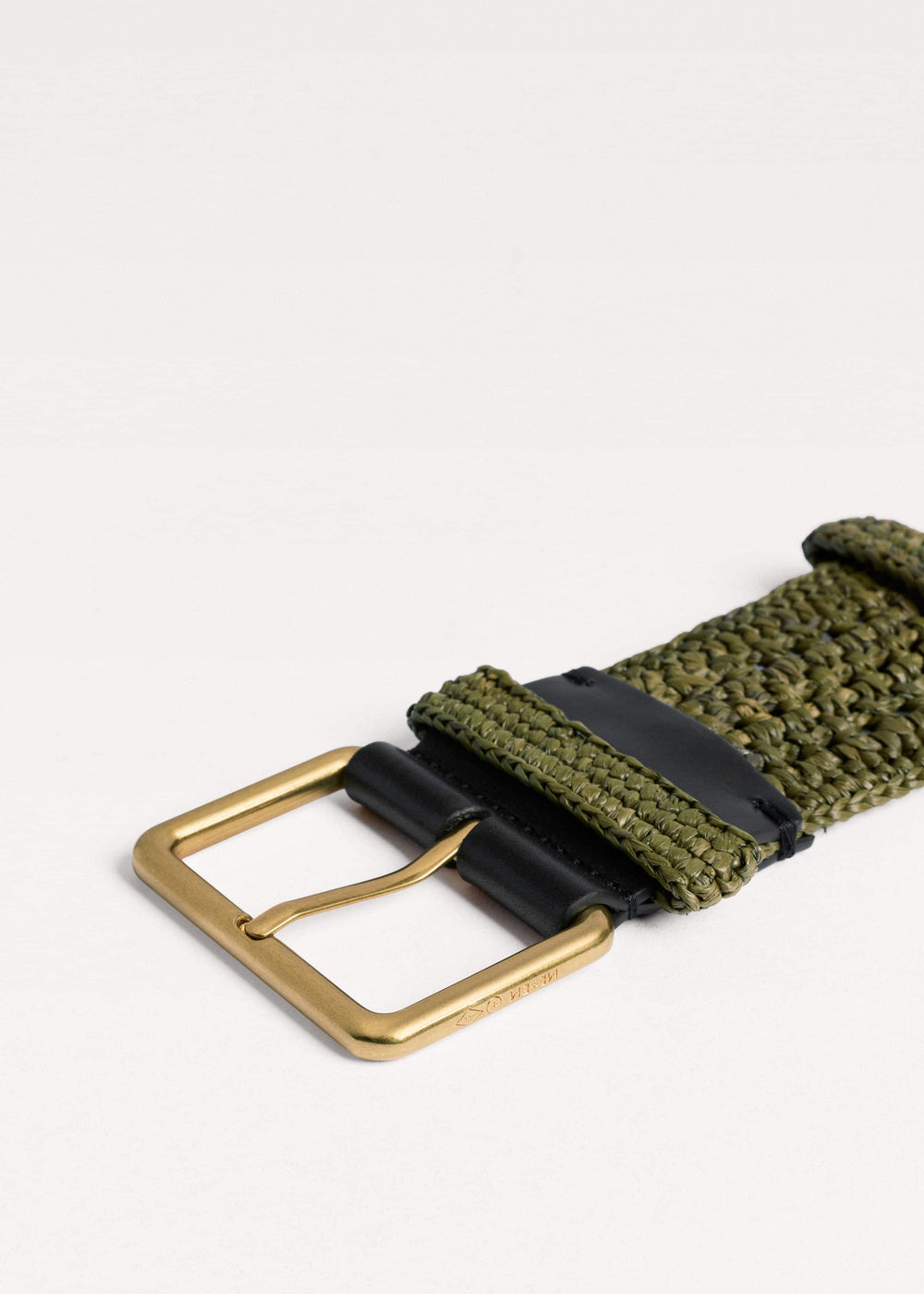 Olive Green Raffia Wide Summer Belt meandem