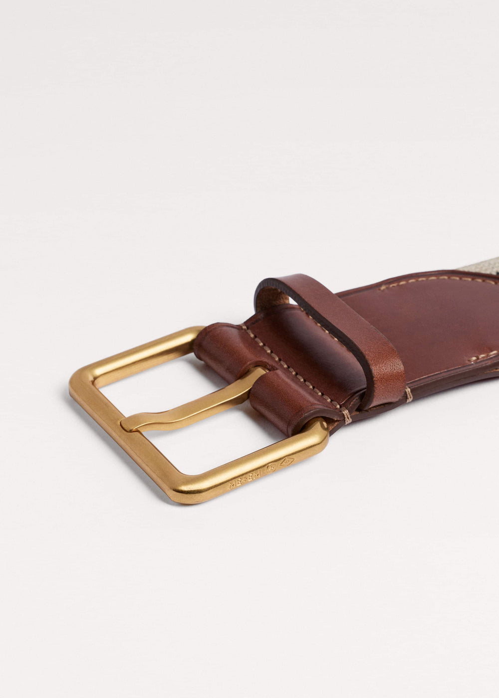 Cream Wide Elastic Belt meandem