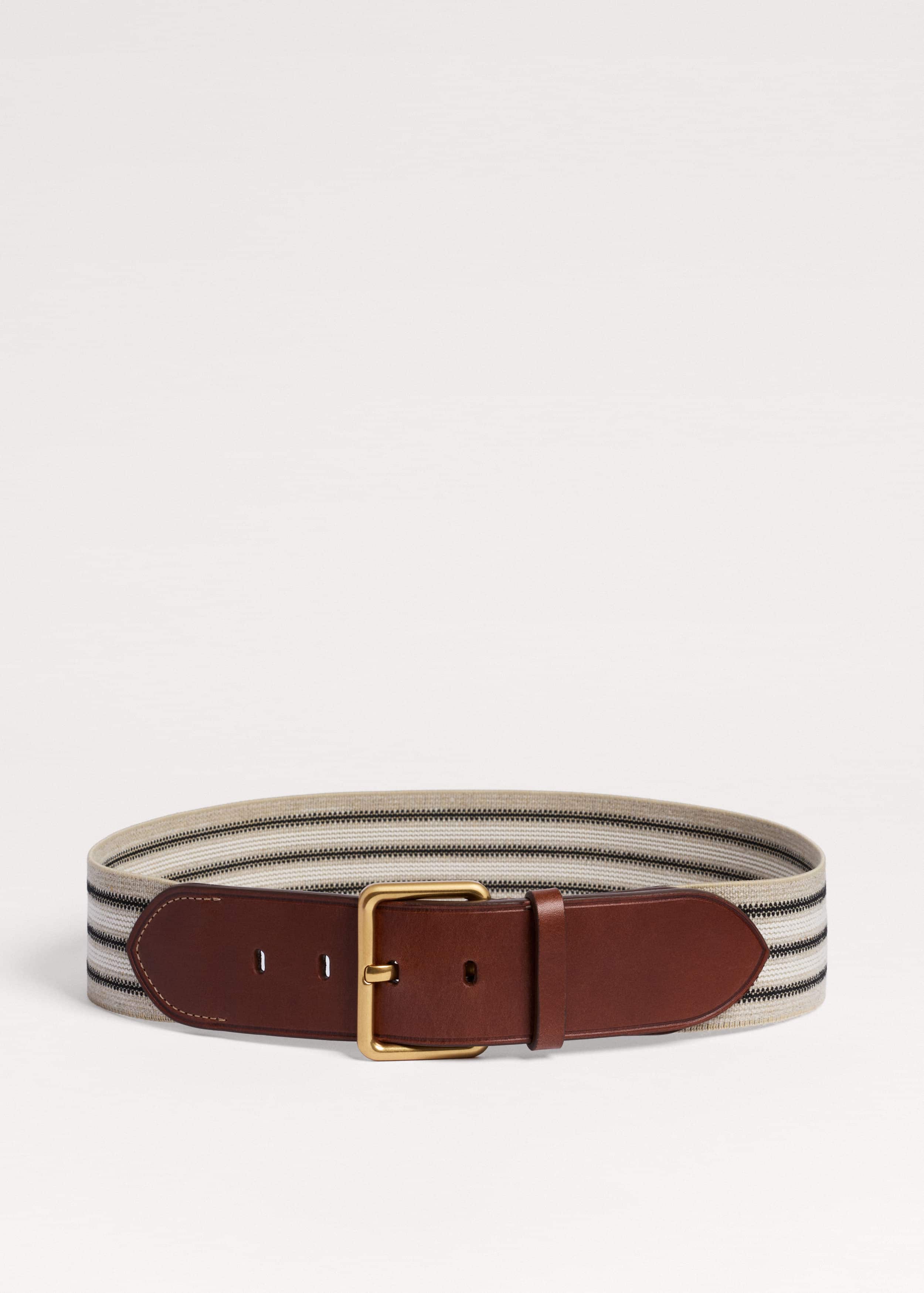 Cream Wide Elastic Belt meandem
