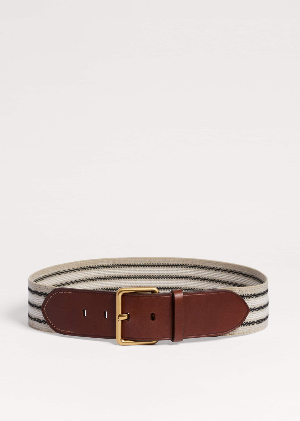 Cream Wide Elastic Belt meandem