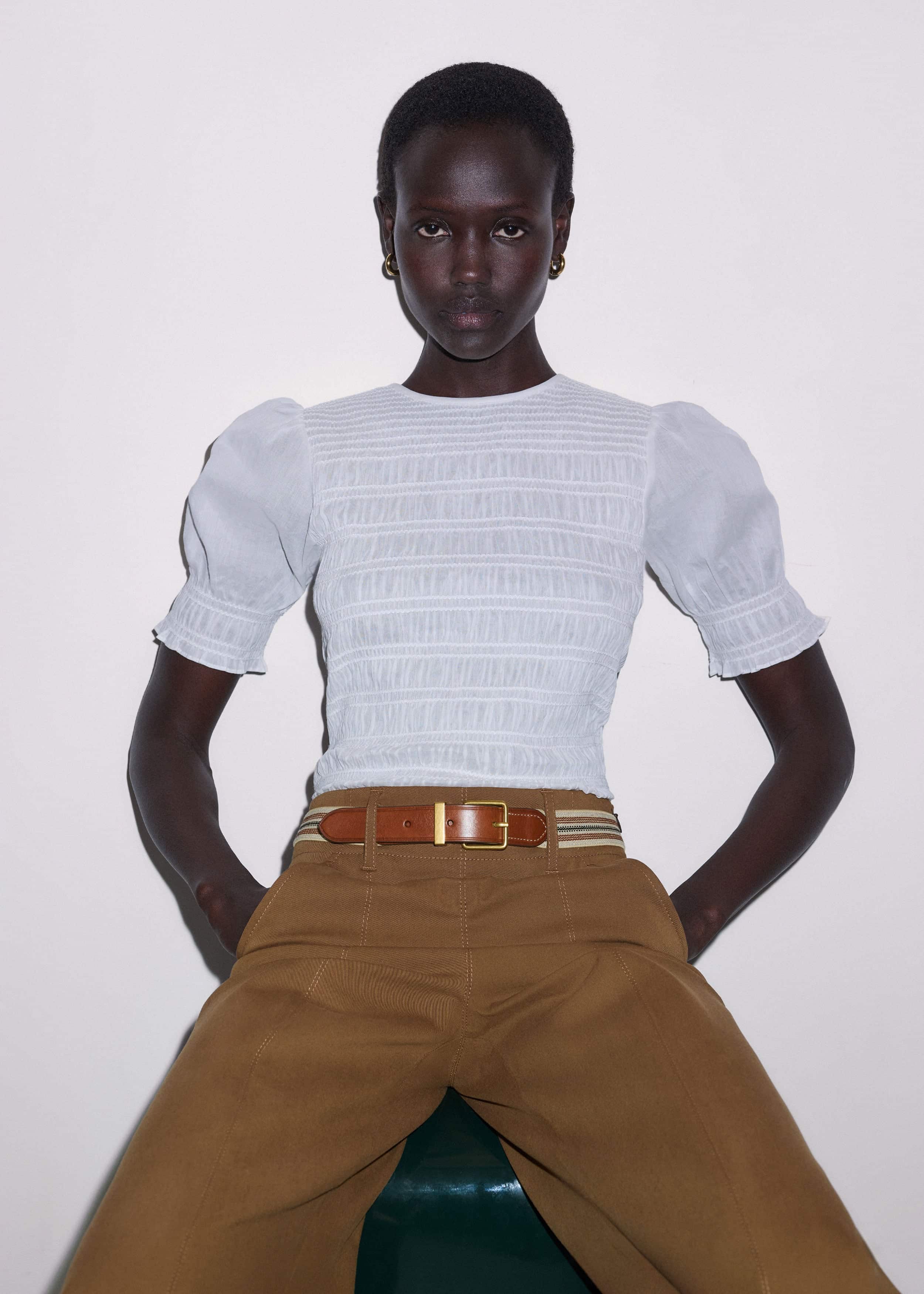 Brown Elastic Stretch Belt meandem