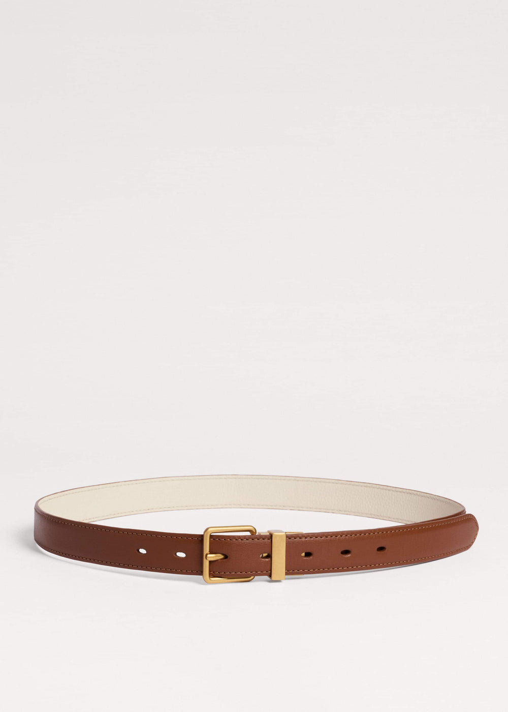 Dark Brown Buttercream Reversible Belt meandem