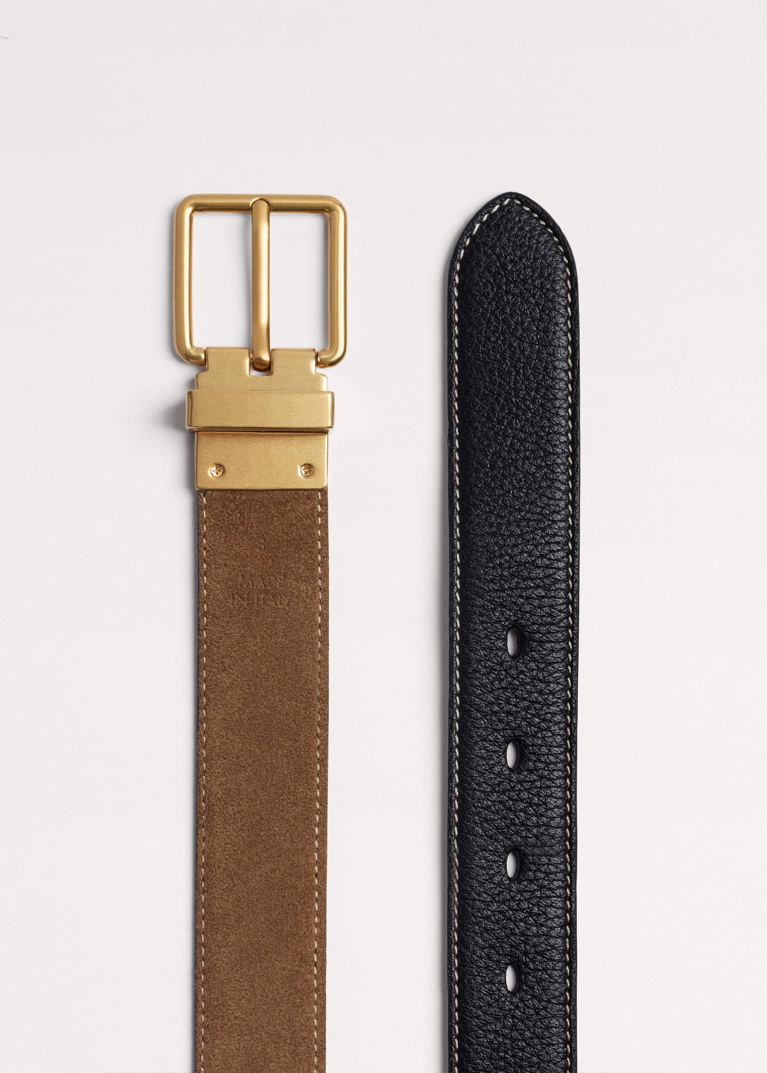 Black + Tan Reversible Belt meandem