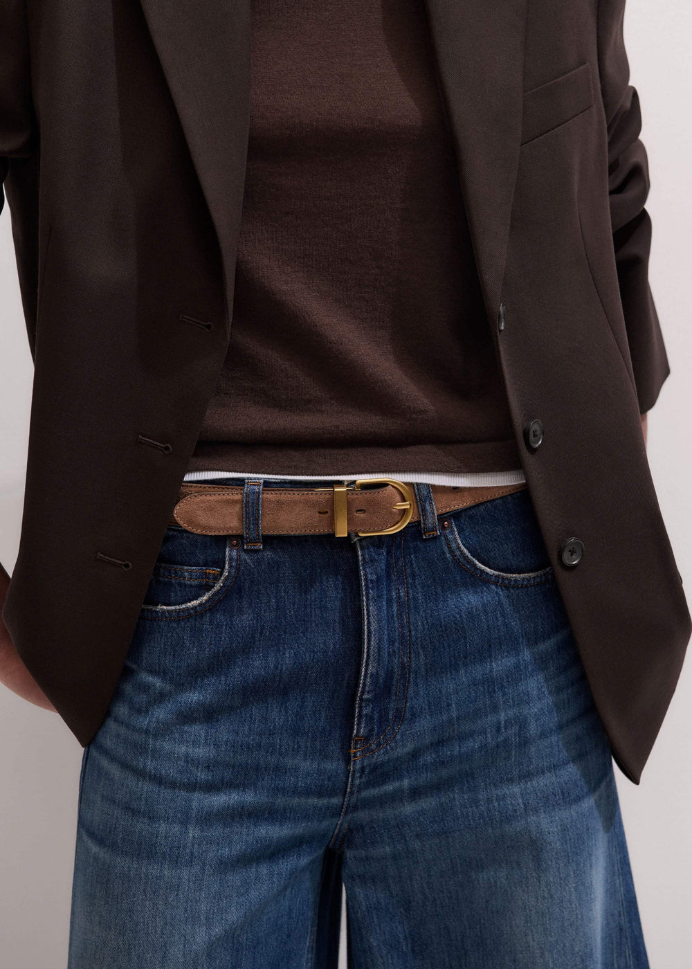 Brown Classic Round Reversible Belt meandem