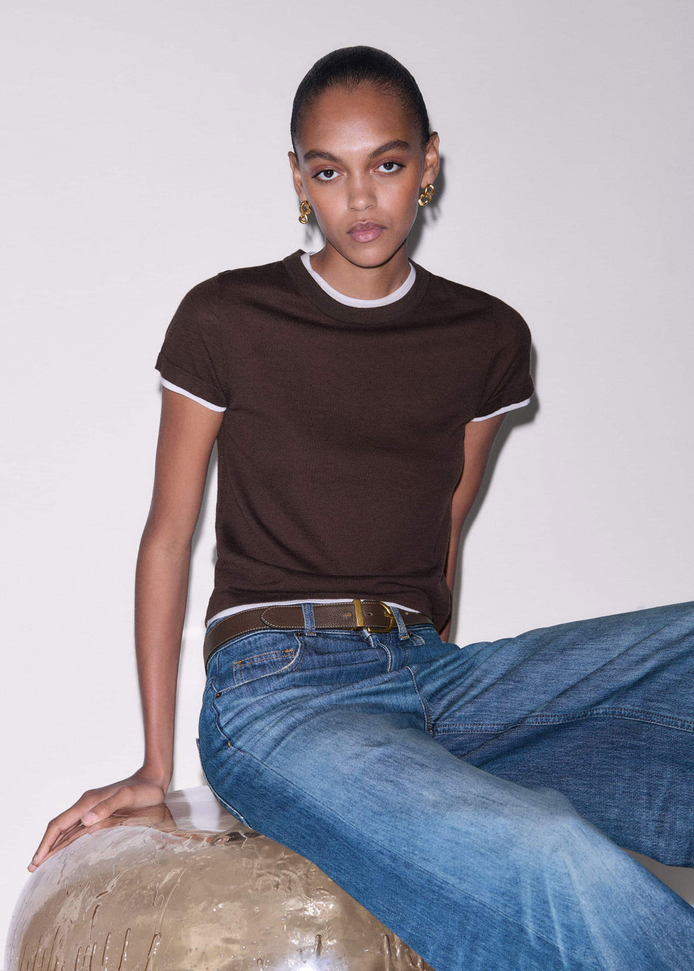Brown Classic Round Reversible Belt meandem