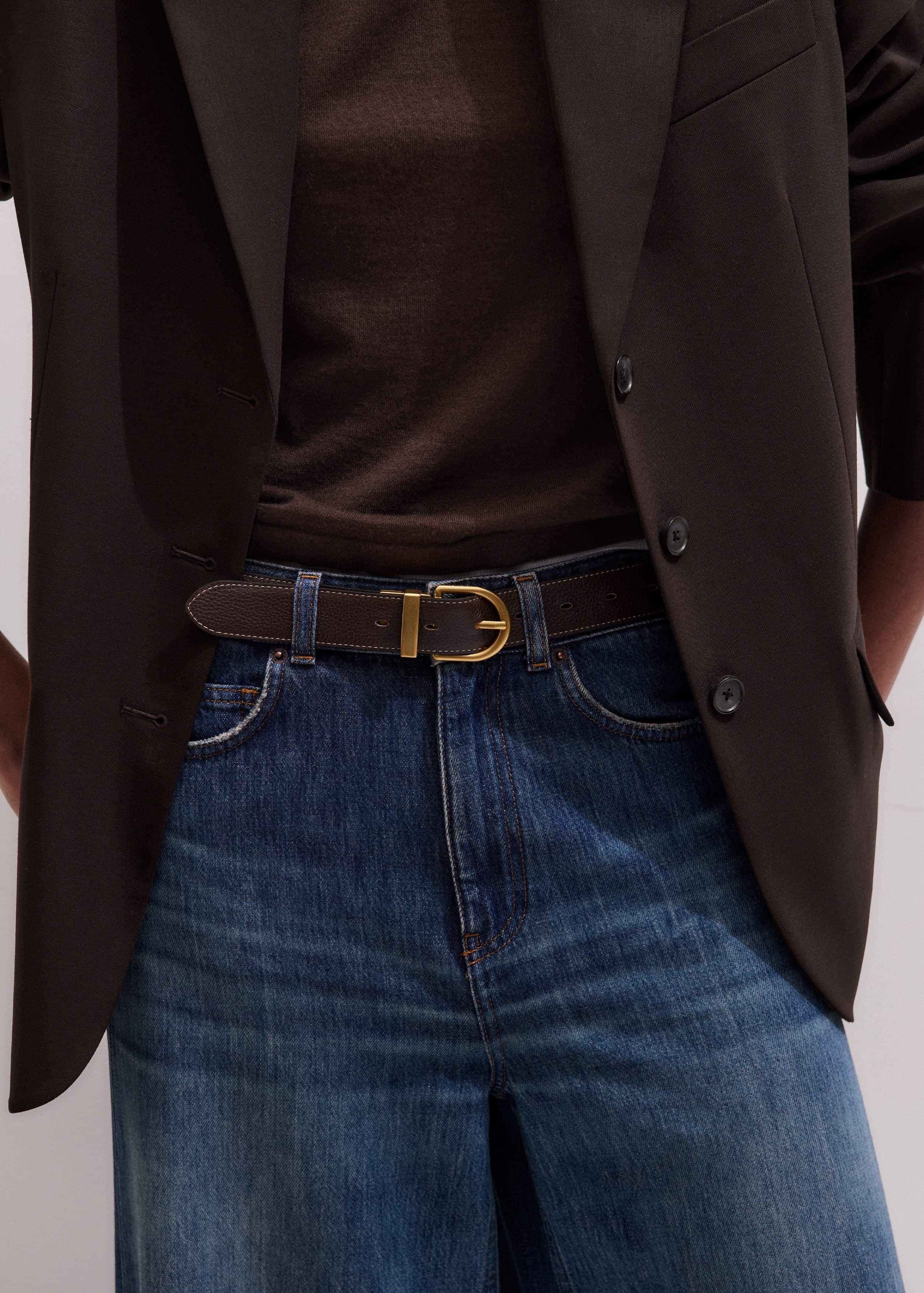 Brown Classic Round Reversible Belt meandem