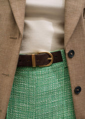 Chocolate + Tan Reversible Belt meandem