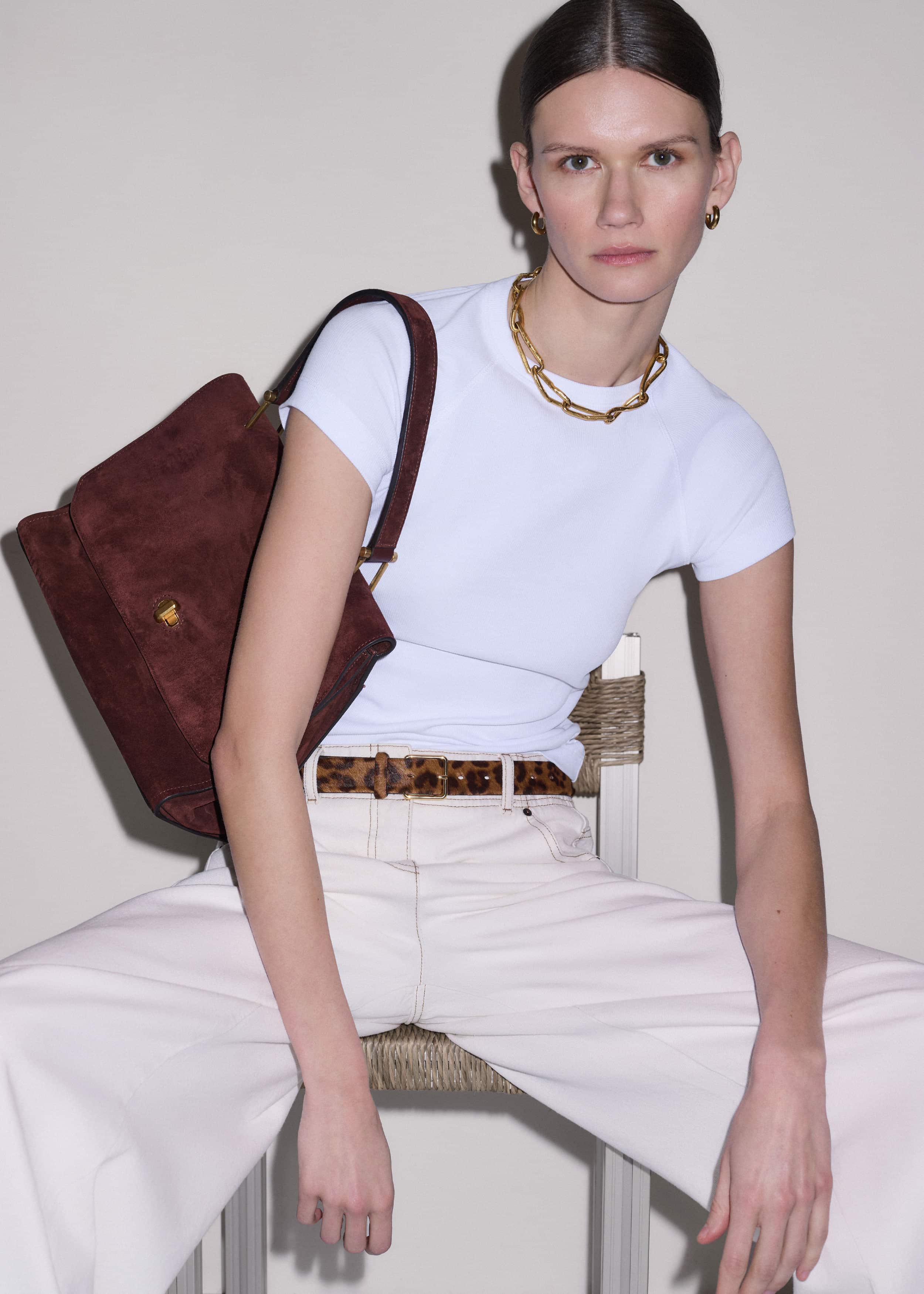 Brown Leopard Print Classic Belt meandem