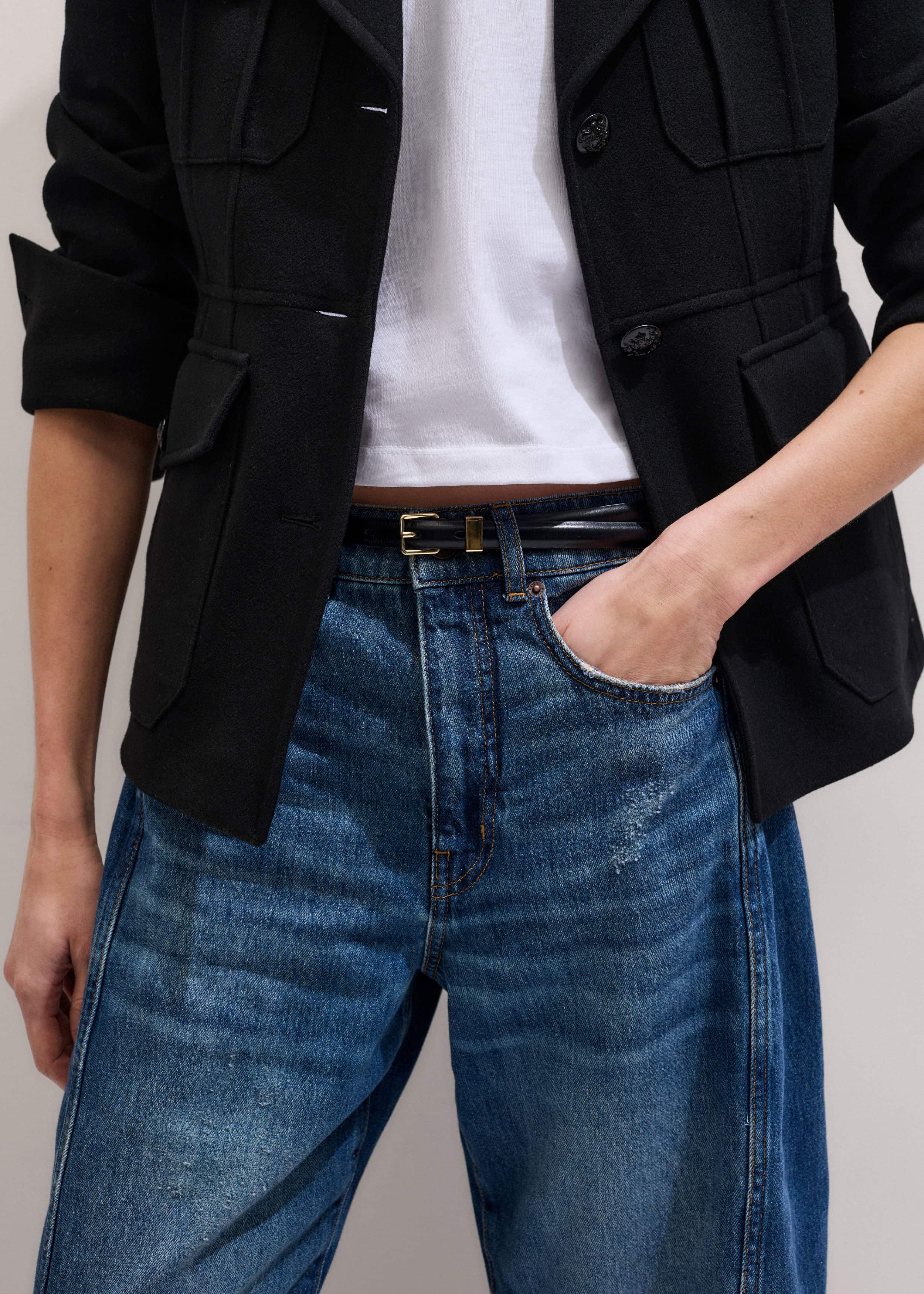 Black Skinny Belt meandem