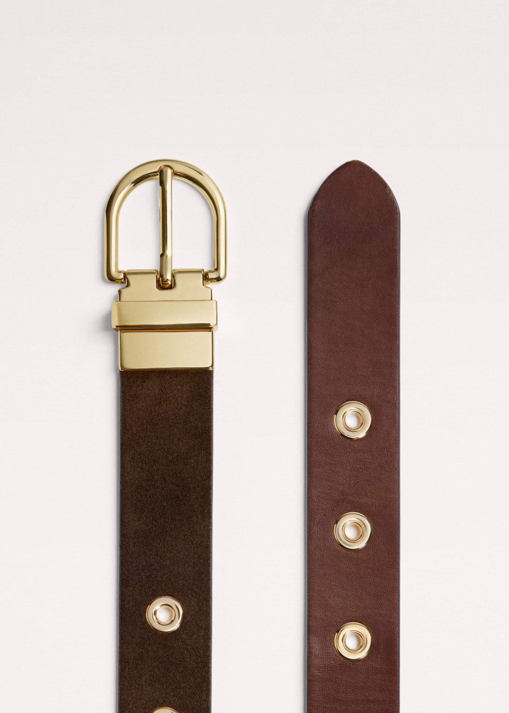 Brown Eyelet Reversible Belt meandem